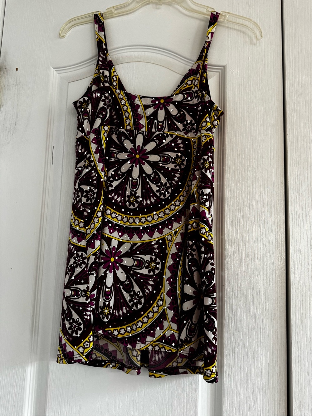INC International Concepts Floral Geo Slip Dress - Plum, Yellow, White